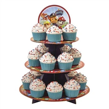Suport pentru cupcakes din carton cu 3 niveluri